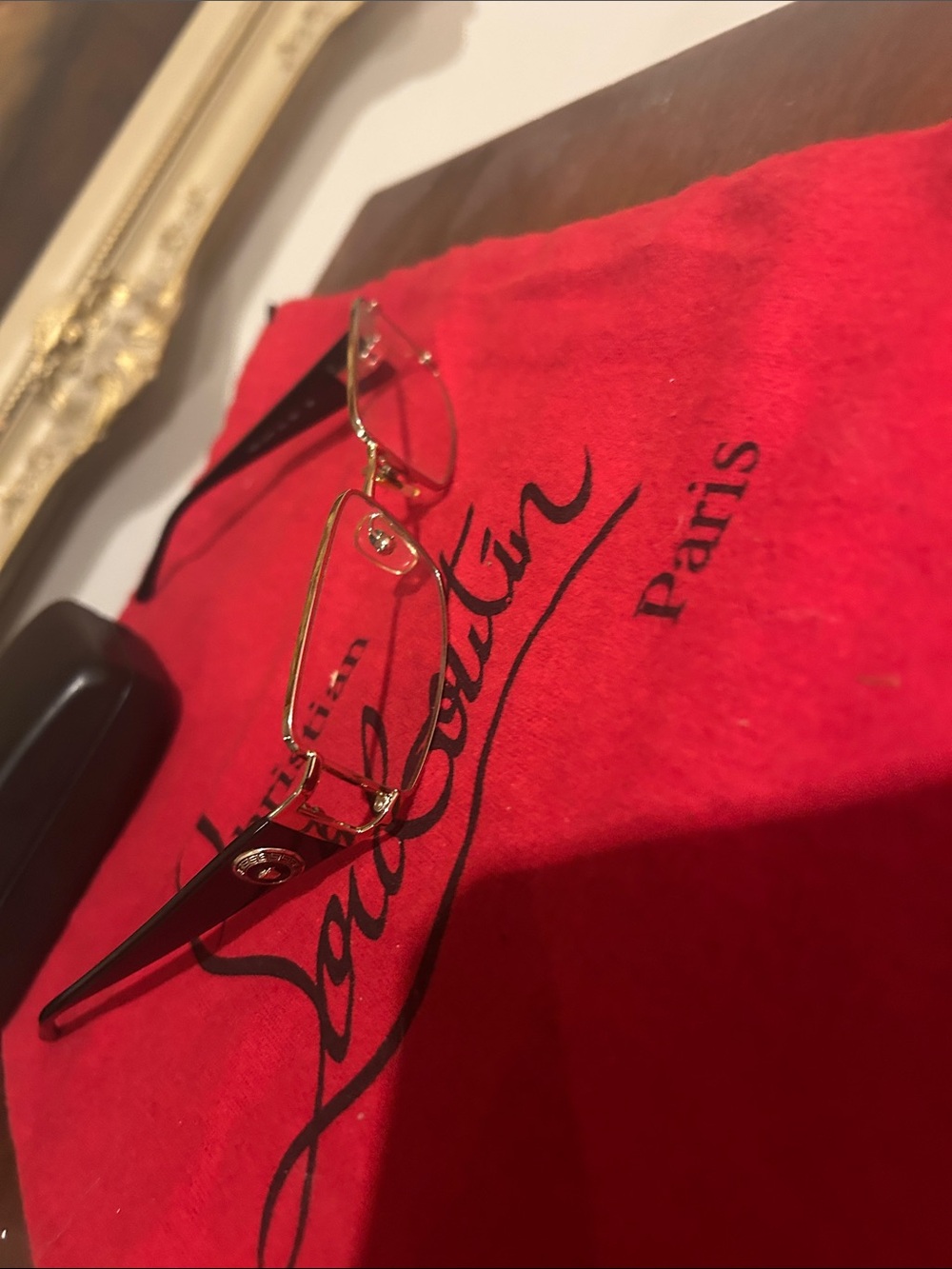 Versace Gold and Black Rimless Eyeglasses 1163-m